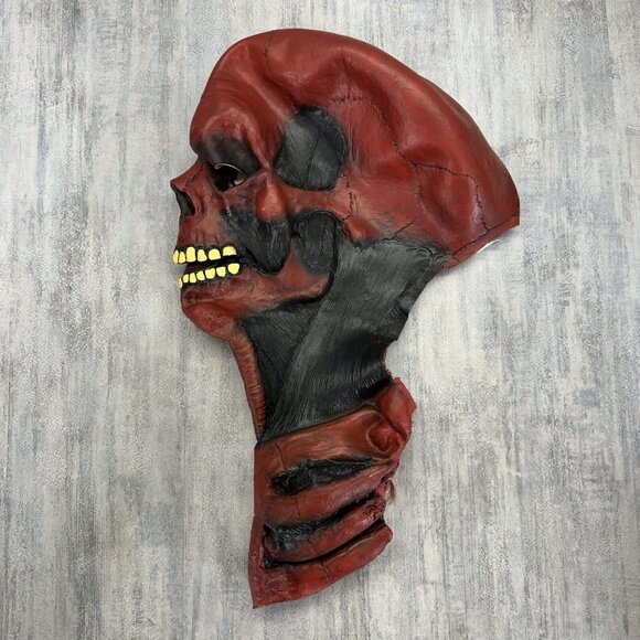 2007 Take One Full Face Horror Scary Red Skull Halloween Mask Costume - Picture 11 of 12